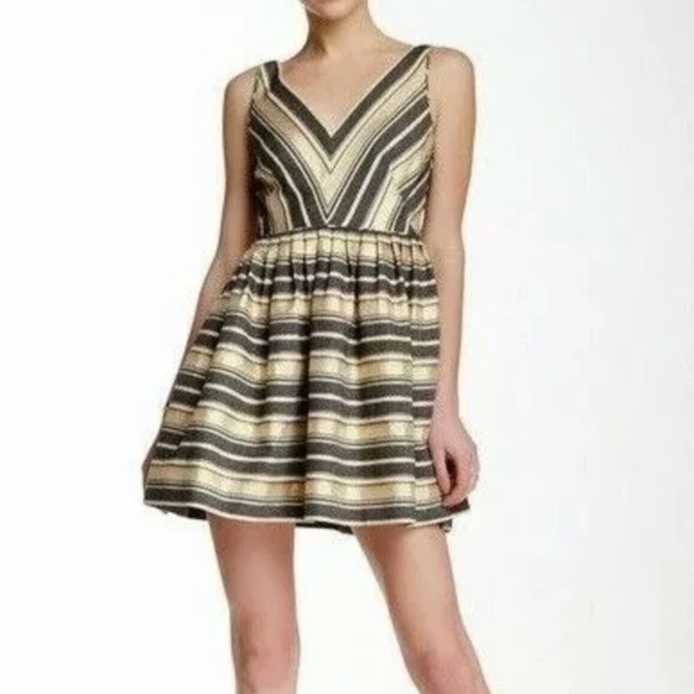 J Crew Metallic Fit & Flare Dress Size 2